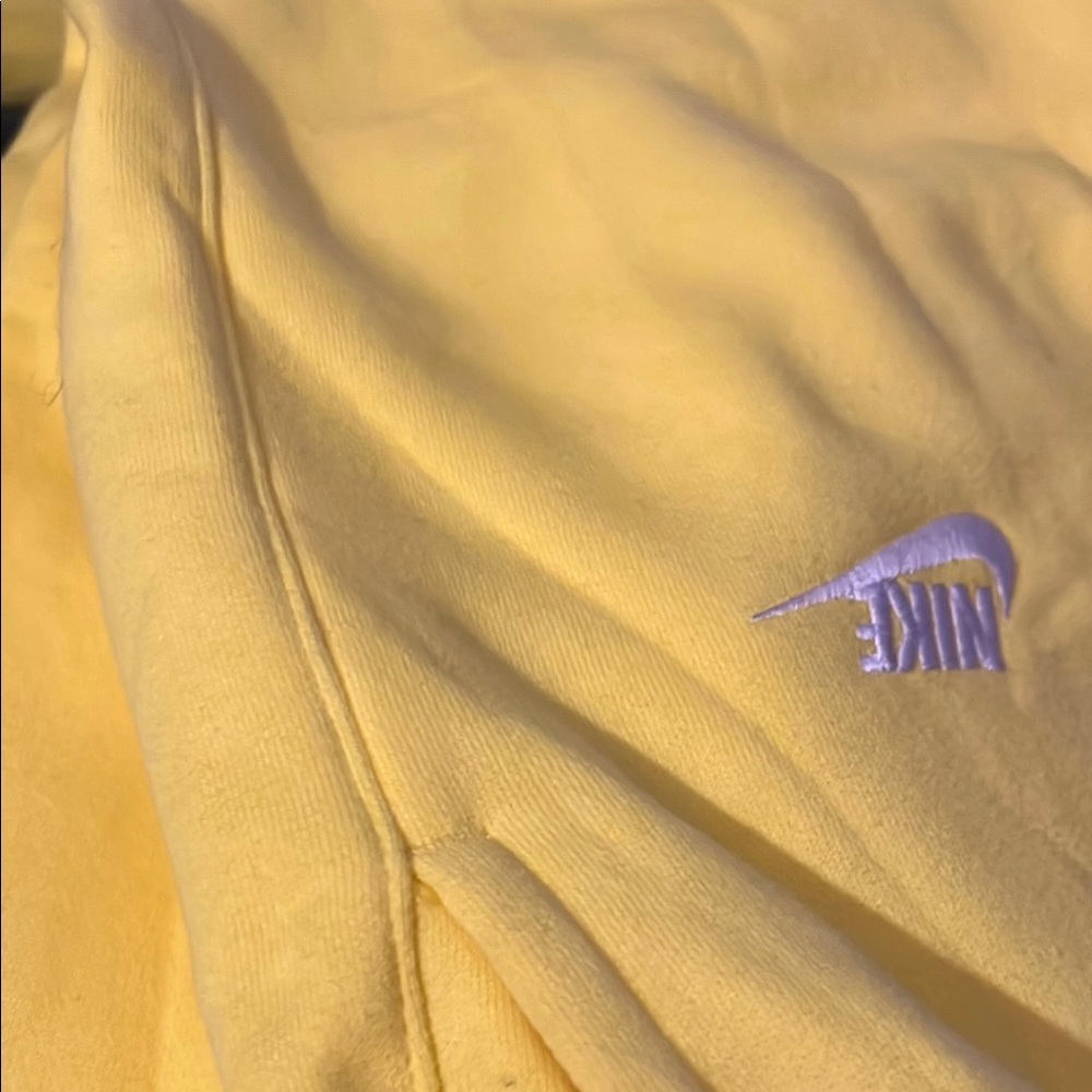 Nike Pastel Yellow Sweatshirt with Lavender Logo